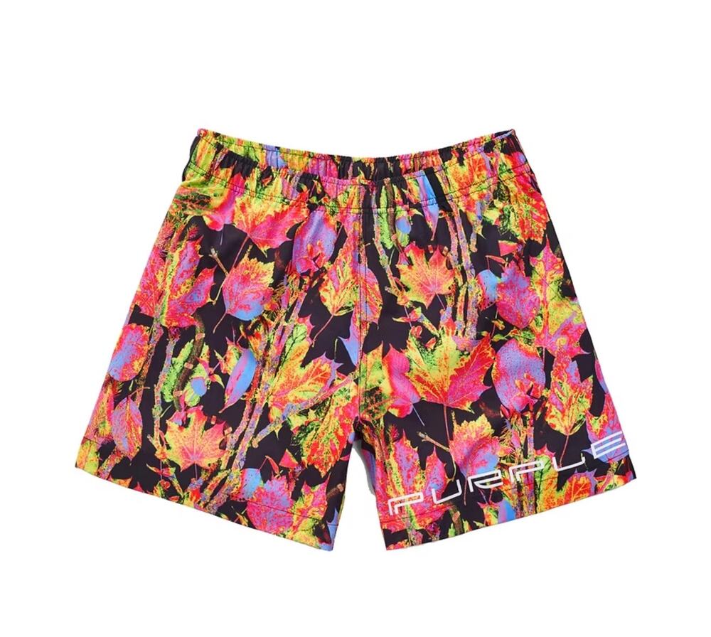 Purple Brand All-Around Multicolor Leaf Shorts-Size M